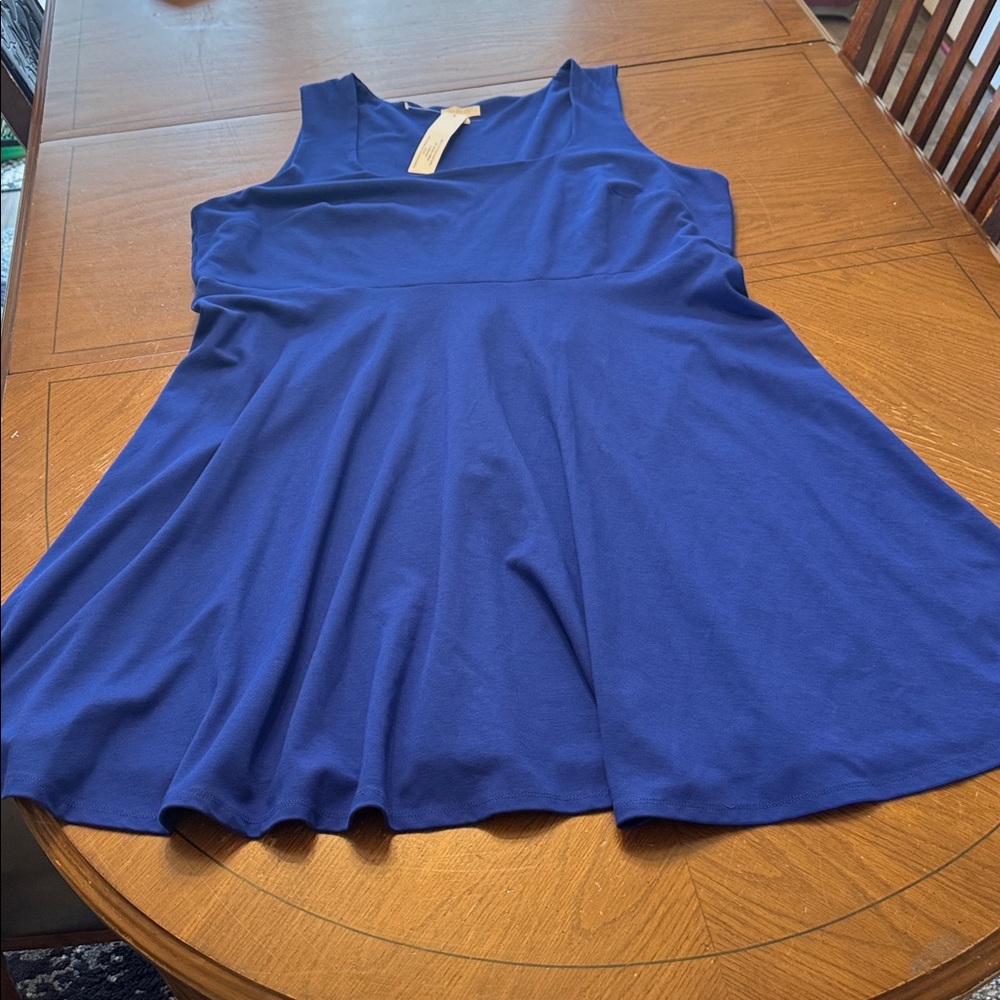 Mary Belle colbalt blue Robertson scoop neck flair jersey dress plus size 4X NWT